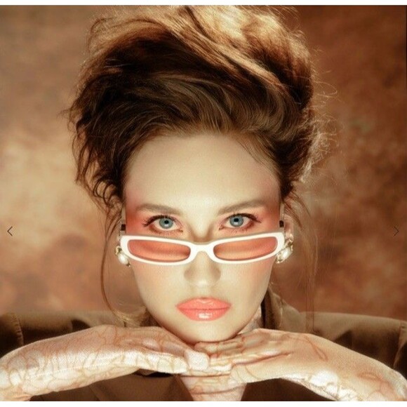 FAKBYFAK x Pilar Zeta SHARP & GRACE Sunglasses. Glossy Ivory & Pink Limited Ed. main image 7